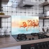 Decovetro Ocak Arkası Koruyucu Cam Filamingo Desenli 76x50cm