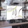 Decovetro Ocak Arkası Koruyucu Çiçek Desenli 60x52cm