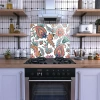 Decovetro Ocak Arkası Koruyucu Kırmızı Çini Desenli 60x52cm