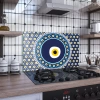 Decovetro Ocak Arkası Koruyucu Nazar Boncuğu Desenli 76x50cm