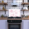 Decovetro Ocak Arkası Koruyucu Pembe Gül Desenli 60x40cm