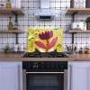 Decovetro Ocak Arkası Koruyucu Renkli Çiçek Desenli 76x50cm