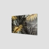 Decovetro Ocak Arkası Koruyucu Siyah Gold Yaprak Desenli 76x50cm