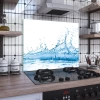 Decovetro Ocak Arkası Koruyucu Su Damlası Desenli 60x52cm