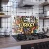 Decovetro Ocak Arkası Koruyucu Türkiye Desenli 60x40cm