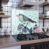 Decovetro Ocak Arkası Koruyucu Vintage Kuş Desenli 60x52cm