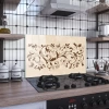 Decovetro Ocak Arkası Koruyucu Vintage Sarmaşık Desenli 76x50cm