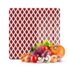 Decovetro Cam Kesme Tahtası Kare Kırmızı Geometrik Desenli 30x30 Cm