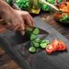 Decovetro Cam Kesme Tahtası Siyah Ahşap Desenli 20x30 Cm
