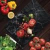 Decovetro Cam Kesme Tahtası Siyah Beyaz Mermer Desenli 20x30 Cm