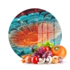 Decovetro Cam Kesme Tahtası Yuvarlak Çiçek Desenli 30x30 Cm