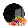 Decovetro Cam Kesme Tahtası Yuvarlak Siyah Granit Desenli 30x30 Cm