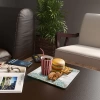 Decovetro Cam Sunum Servis Tabağı Kare Bon Appetit Desenli