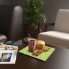 Decovetro Cam Sunum Servis Tabağı Kare Misket Limon Desenli