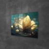 Decovetro Cam Tablo Gold Lily Desenli 70x100 cm