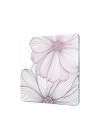 Decovetro Cam Kesme Tahtası ve Sunumluk Kare Çizgi Çiçekler Desenli 30x30 Cm
