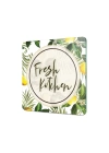 Decovetro Cam Kesme Tahtası ve Sunumluk Kare Fresh Kitchen Desenli 30x30 Cm