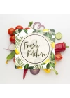 Decovetro Cam Kesme Tahtası ve Sunumluk Kare Fresh Kitchen Desenli 30x30 Cm