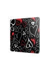 Decovetro Cam Kesme Tahtası ve Sunumluk Kare Love Desenli 30x30 Cm