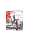 Decovetro Cam Kesme Tahtası ve Sunumluk Kare Love London Desenli 30x30 Cm