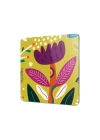 Decovetro Cam Kesme Tahtası ve Sunumluk Kare Renkli Çiçek Desenli 30x30 Cm