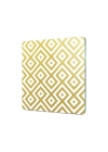 Decovetro Cam Kesme Tahtası ve Sunumluk Kare Gold Geometrik Desenli 30x30 Cm