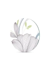 Decovetro Cam Kesme Tahtası ve Sunumluk Yuvarlak Çizgi Çiçek Desenli 30x30 Cm