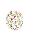 Decovetro Cam Kesme Tahtası ve Sunumluk Yuvarlak Renkli Çiçekler Desenli 30x30 Cm