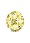 Decovetro Cam Kesme Tahtası ve Sunumluk Yuvarlak Limon Desenli 30x30 Cm