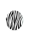 Decovetro Cam Kesme Tahtası ve Sunumluk Yuvarlak Zebra Desenli 30x30 Cm