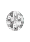 Decovetro Cam Kesme Tahtası ve Sunumluk Yuvarlak Sevimli Kediler Desenli 30x30 Cm