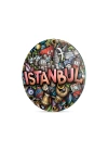 Decovetro Cam Kesme Tahtası ve Sunumluk Yuvarlak İstanbul Yazılı 30x30 Cm