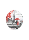 Decovetro Cam Kesme Tahtası ve Sunumluk Yuvarlak Love London Desenli 30x30 Cm