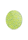 Decovetro Cam Kesme Tahtası Yuvarlak Yeşil Limon Desenli 30x30 Cm