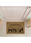 Decovetro Hoşgeldiniz Kedi Desenli Kapı Önü Halı Paspas 40 x 60 Cm