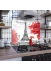 Decovetro Ocak Arkası Koruyucu Cam Love Paris Desenli 60x52cm