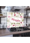 Decovetro Ocak Arkası Koruyucu Çiçekli My Kitchen Desenli 60x52cm