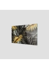 Decovetro Ocak Arkası Koruyucu Siyah Gold Yaprak Desenli 60x40cm