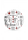 Decovetro Cam Kesme Tahtası ve Sunumluk Yuvarlak Love Serisi Yazı Desenli 30 x 30 cm