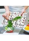 Decovetro Cam Kesme Tahtası ve Sunumluk Love Serisi Yazı Desenli 40 x 30 cm