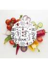Decovetro Cam Kesme Tahtası ve Sunumluk Yuvarlak Love Serisi Yazı Desenli 30 x 30 cm