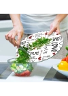 Decovetro Cam Kesme Tahtası ve Sunumluk Yuvarlak Love Serisi Yazı Desenli 30 x 30 cm