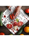 Decovetro Cam Kesme Tahtası ve Sunumluk Kare Love Serisi Yazı Desenli 30 x 30 cm