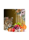 Decovetro Cam Kesme Tahtası ve Sunumluk Kare Tropik Leopar Desenli 30 x 30 cm