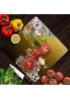 Decovetro Cam Kesme Tahtası ve Sunumluk Kare Tropik Leopar Desenli 30 x 30 cm