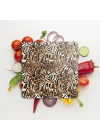 Decovetro Cam Kesme Tahtası ve Sunumluk Kare Leopar Desenli 30 x 30 cm