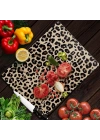 Decovetro Cam Kesme Tahtası ve Sunumluk Leopar Desenli 40 x 30 cm
