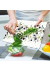 Decovetro Cam Kesme Tahtası ve Sunumluk Zeytin Desenli 40 x 30 cm