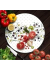 Decovetro Cam Kesme Tahtası ve Sunumluk Yuvarlak Zeytin Desenli 30 x 30 cm