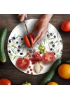 Decovetro Cam Kesme Tahtası ve Sunumluk Yuvarlak Zeytin Desenli 30 x 30 cm